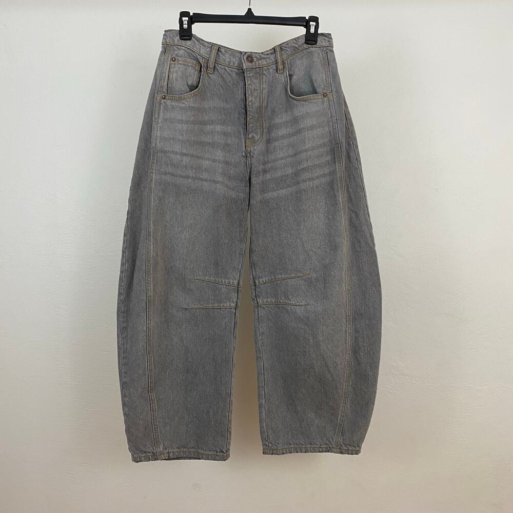 We The Free - Free People Good Luck Mid-Rise Barrel Jeans - Archive Grey - 27
